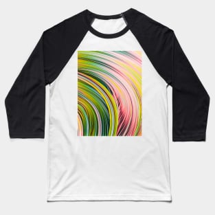 Pink, Yellow & Green Abstract Colorful Art Strands Baseball T-Shirt